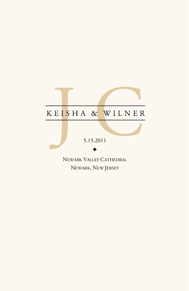 Garamond Monogram Contemporary and Classic Wedding Programs