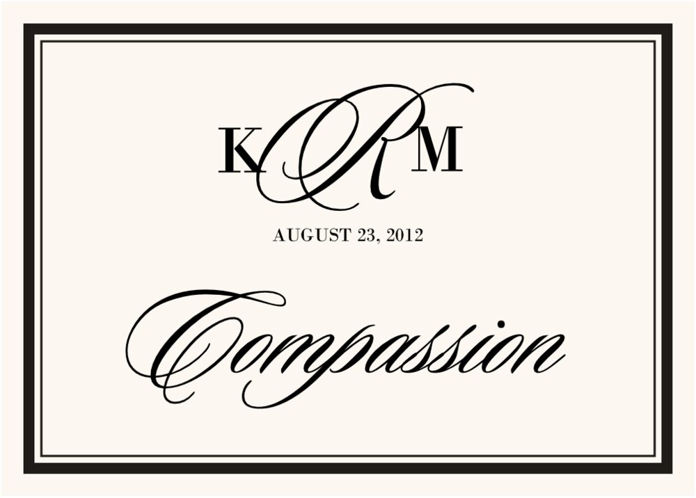 Sloop Monogram Contemporary and Classic Table Names