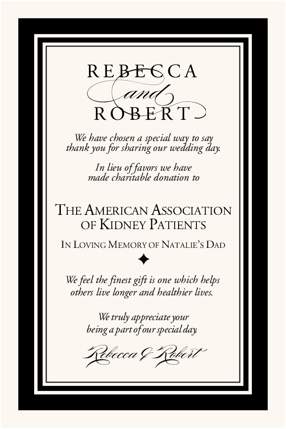 Something Old, Something New Contemporary and Classic Donation Cards