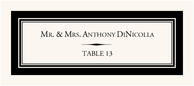 Something Old, Something New Contemporary and Classic Place Cards