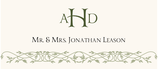 Yana Monogram Contemporary and Classic Place Cards