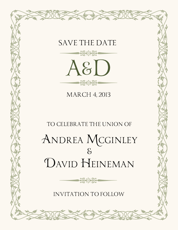 Yana Monogram Contemporary and Classic Save the Dates