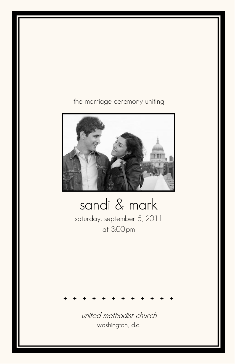 Understated Photo Wedding Programs
