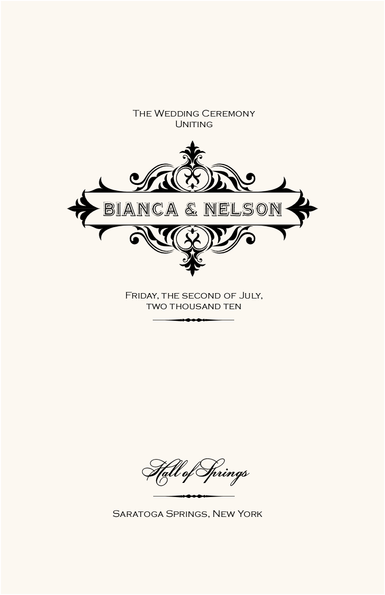 Golden Slipper Vintage Contemporary and Classic Wedding Programs