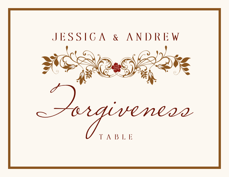 Paisley Garden Flourish Contemporary and Classic Table Names