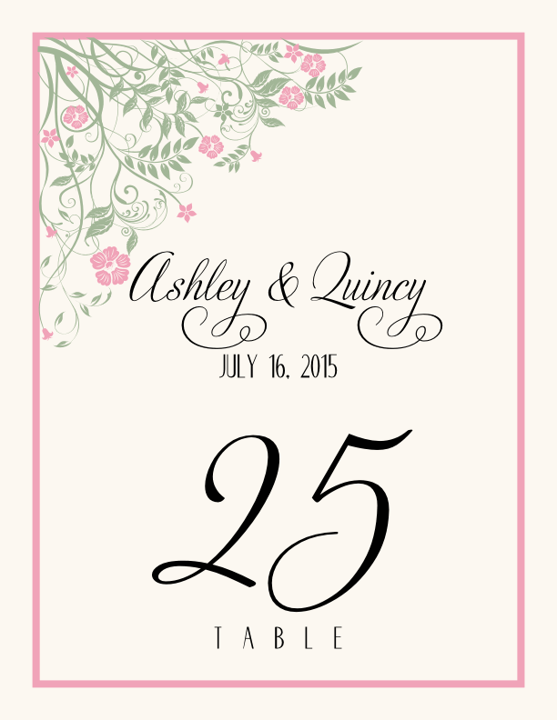 Windy Afternoon Table Numbers