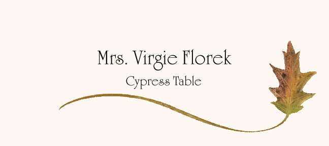 Cypress Wispy Leaf Autumn/Fall Leaves Place Cards