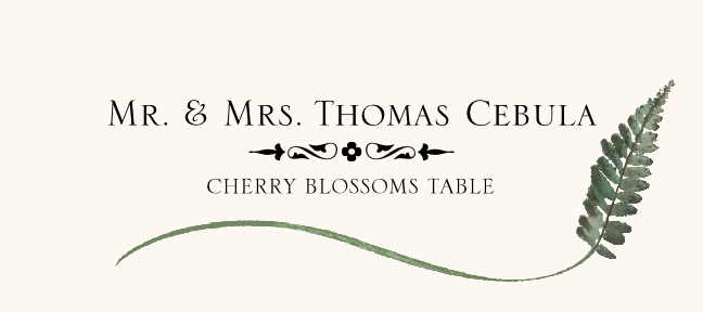 Fern Wispy Leaf Autumn/Fall Leaves Place Cards