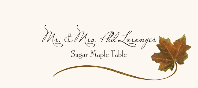 Sugar Maple Wispy Leaf Autumn/Fall Leaves Place Cards