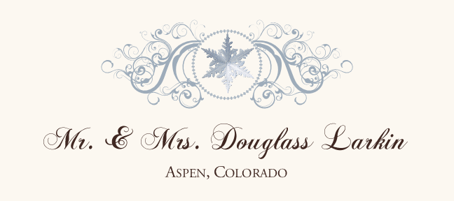 Curly Sue Snowflake Winter, Snowflake, and Holiday Place Cards