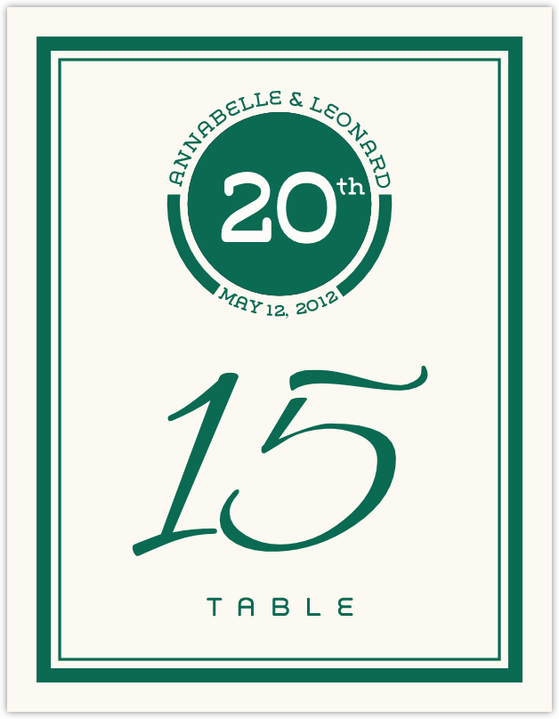 Classic Contemporary  Table Numbers