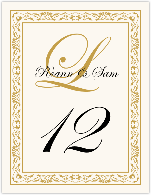 Traditional Monogram 01  Table Numbers