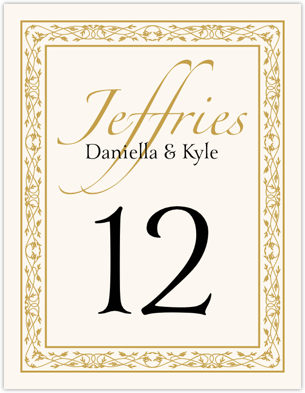 Traditional Monogram 02  Table Numbers