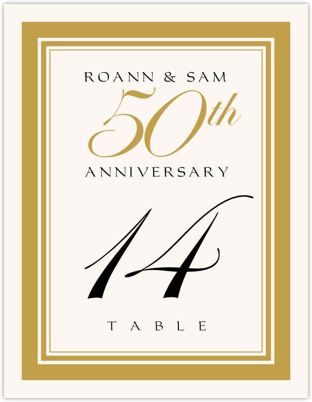 Traditional Frame  Table Numbers