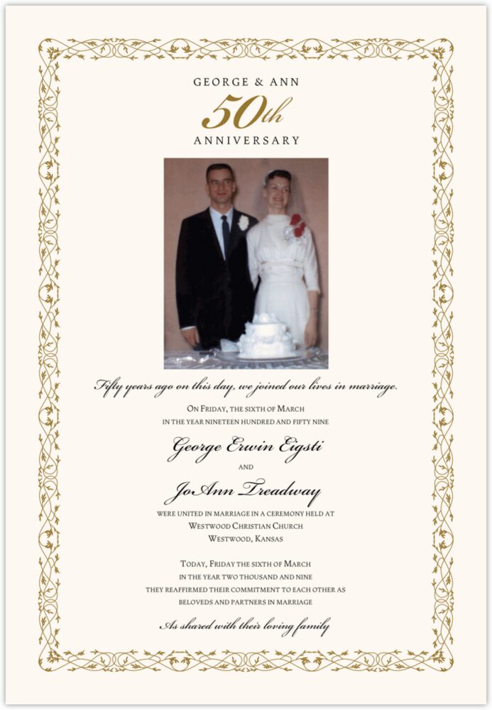 50th Wedding Anniversary  Wedding Certificates