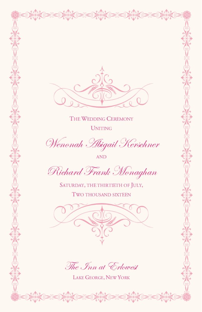 A Kiss Goodnight  Wedding Programs