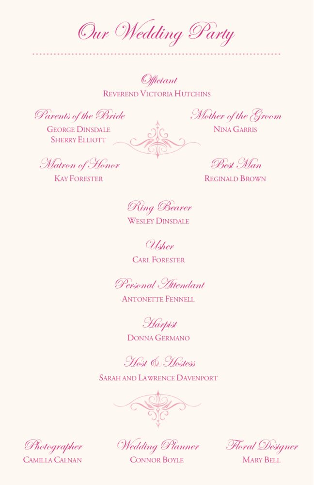 A Kiss Goodnight  Wedding Programs