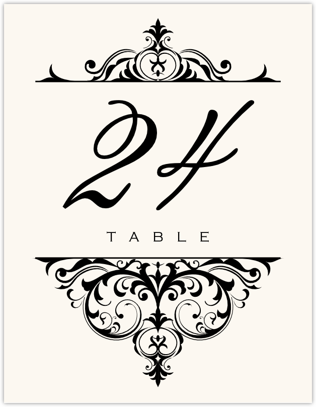Abbey Cocktail  Table Numbers