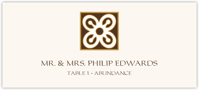Adinkra Square  Place Cards