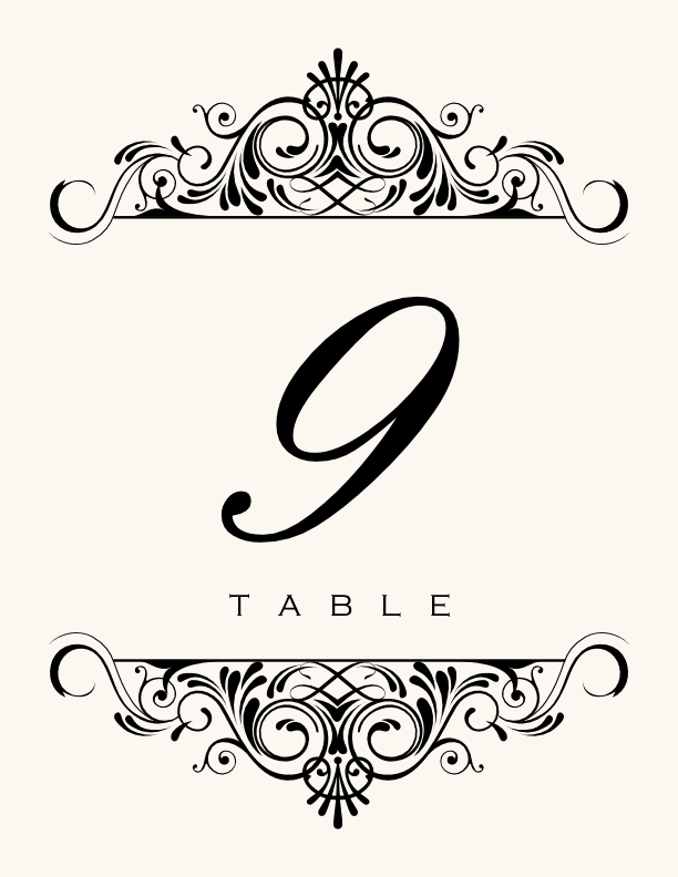 Accordion  Table Numbers