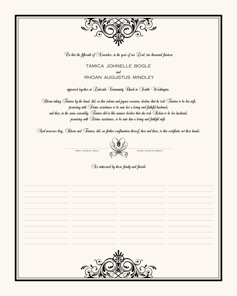 Accordion  Wedding Certificates