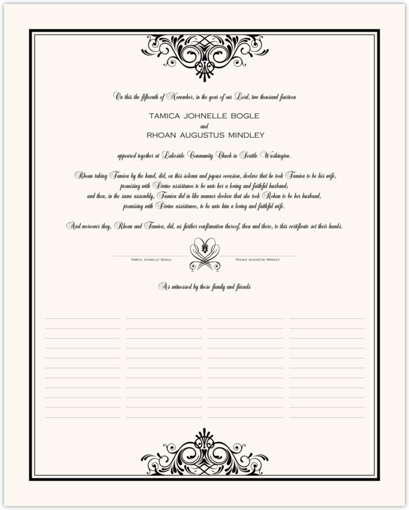 Accordion  Wedding Certificates