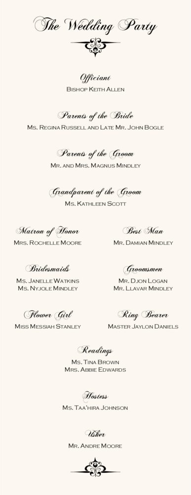 Accordion  Wedding Programs