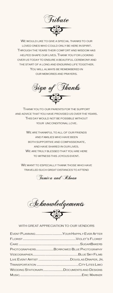 Accordion  Wedding Programs