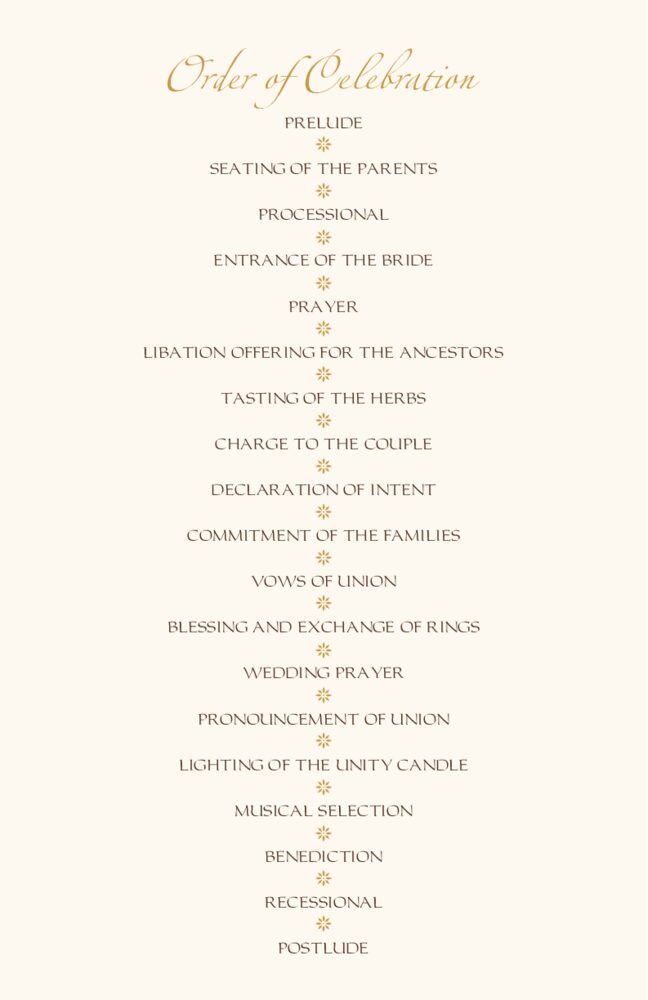 Akoma Adinkra Square  Wedding Programs