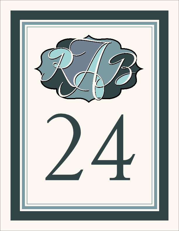 Adios Script Monogram 2  Table Numbers
