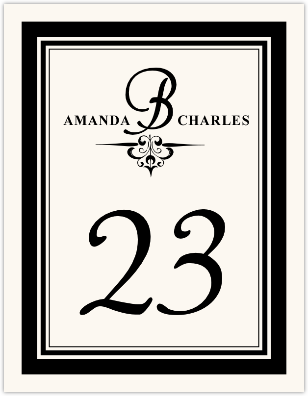 Adore Monogram 05  Table Numbers