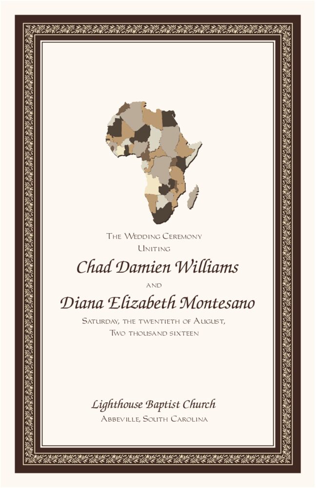 Map of Africa  Wedding Programs
