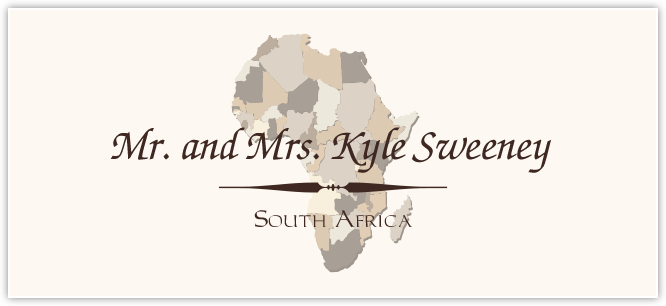 Map of Africa  Place Cards