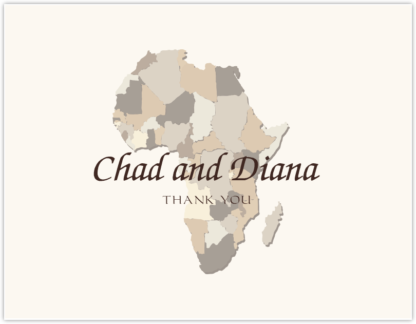 Map of Africa  Thank You Notes