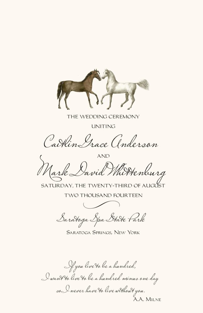 Two Horses  Wedding Programs