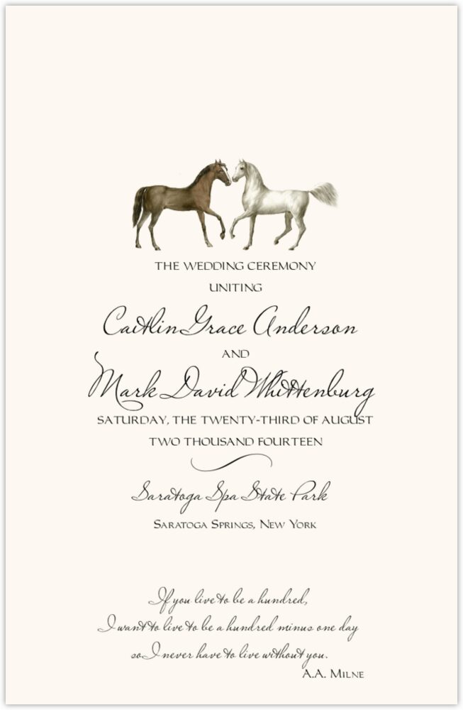 Two Horses  Wedding Programs