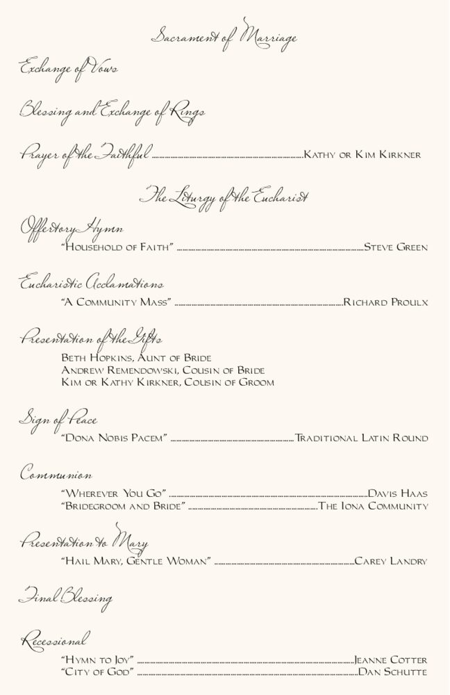 Two Horses  Wedding Programs