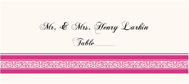 Arabesque Border  Place Cards