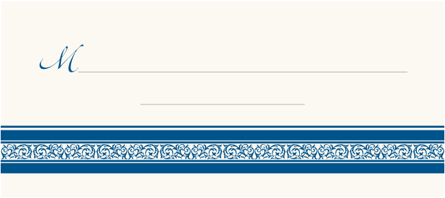 Arabesque Border  Place Cards