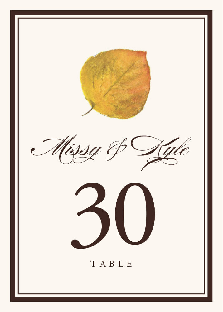 Colorful Leaves Assortment 01  Table Numbers