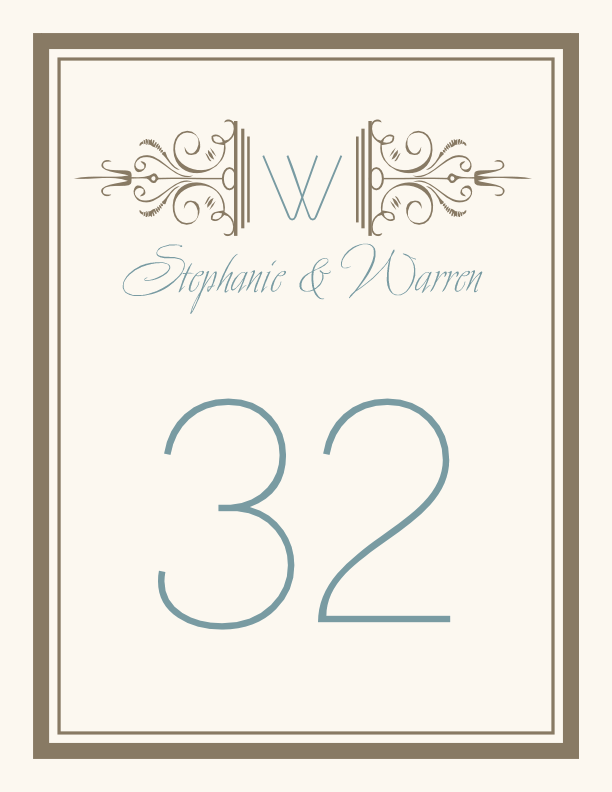 Avalon Monogram 14  Table Numbers
