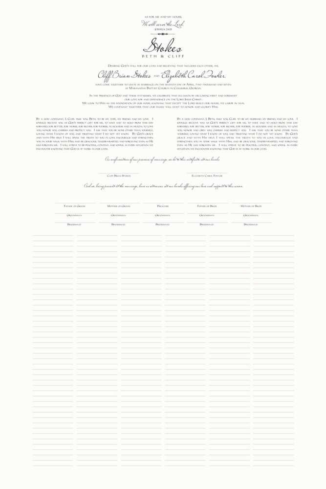 Vows Side by Side  Wedding Certificates
