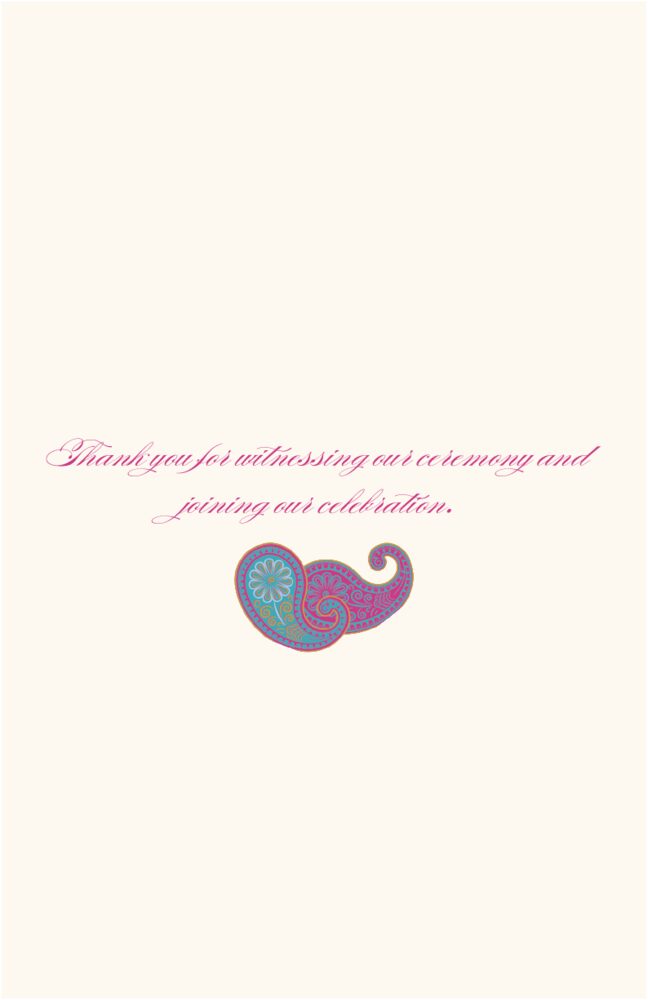 Paisley and Peacocks  Wedding Programs