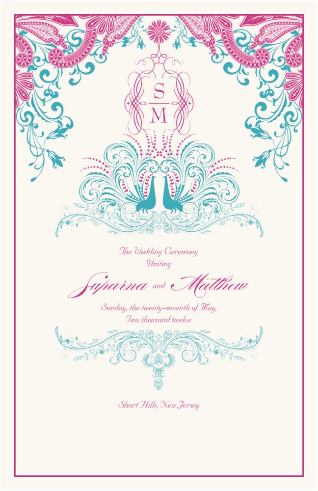 Paisley and Peacocks  Wedding Programs