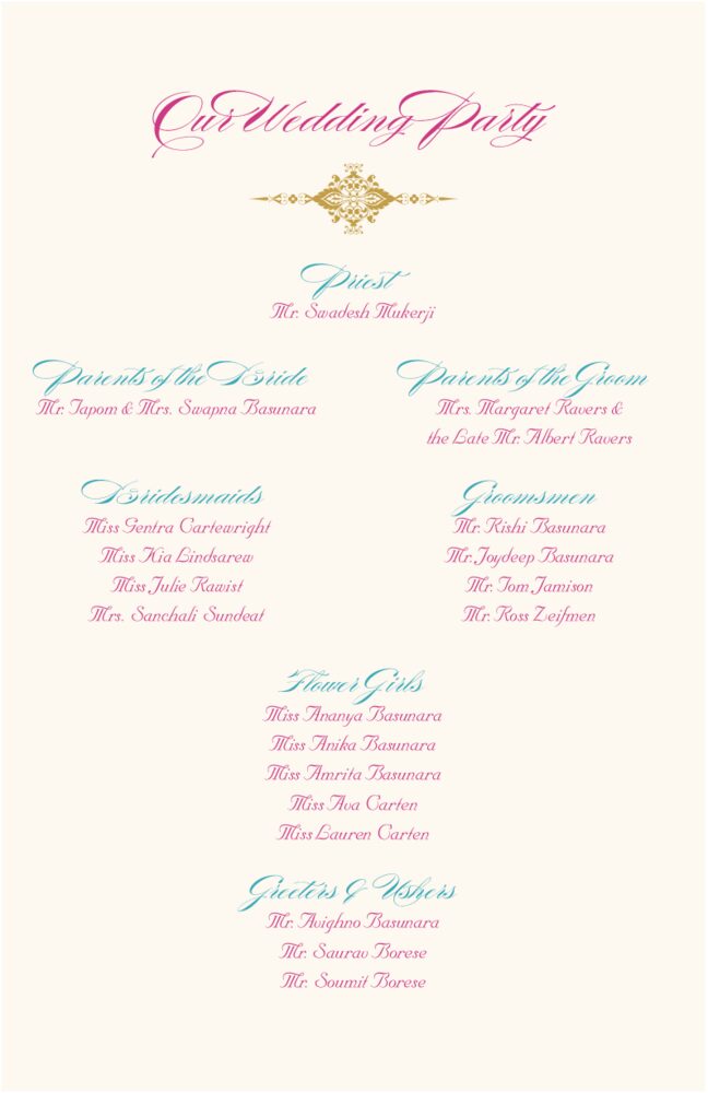 Paisley and Peacocks  Wedding Programs