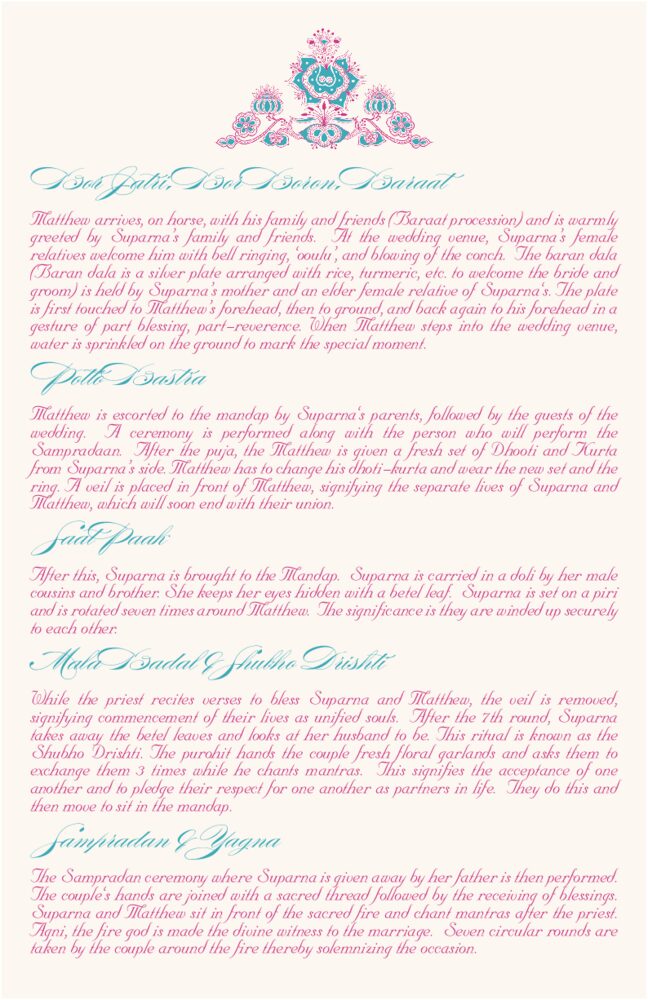 Paisley and Peacocks  Wedding Programs