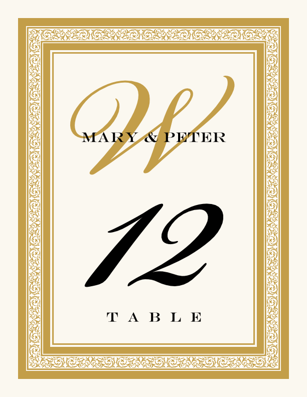 Bickham Monogram 32A  Table Numbers