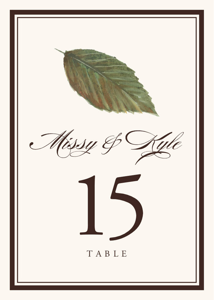 Colorful Leaves Assortment 01  Table Numbers