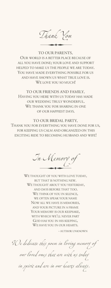 Leah and Luna Monotone  Wedding Programs