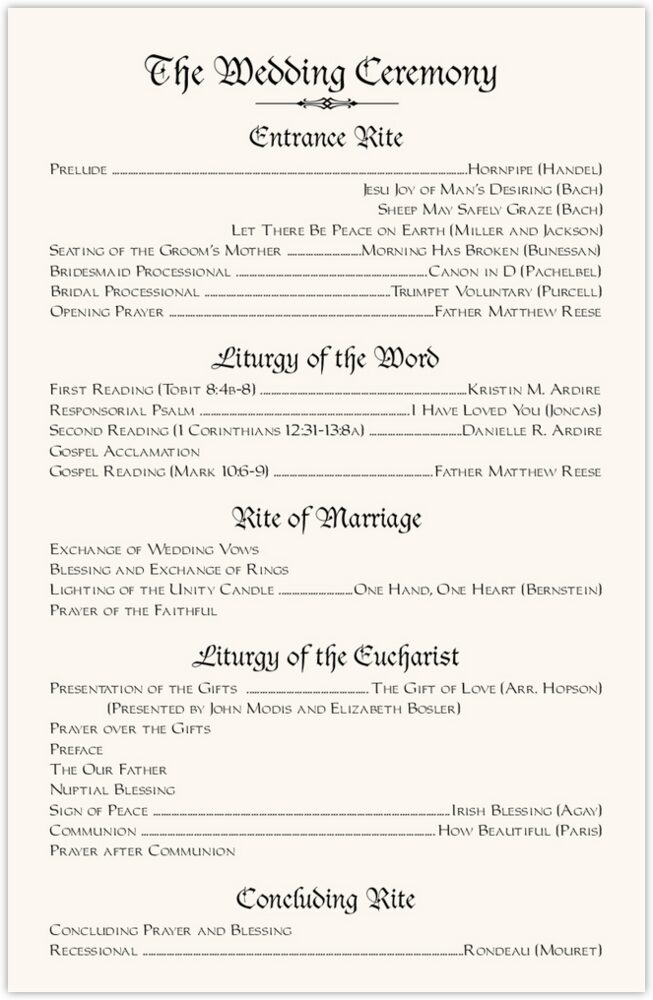 Blackletter Gothic  Wedding Programs